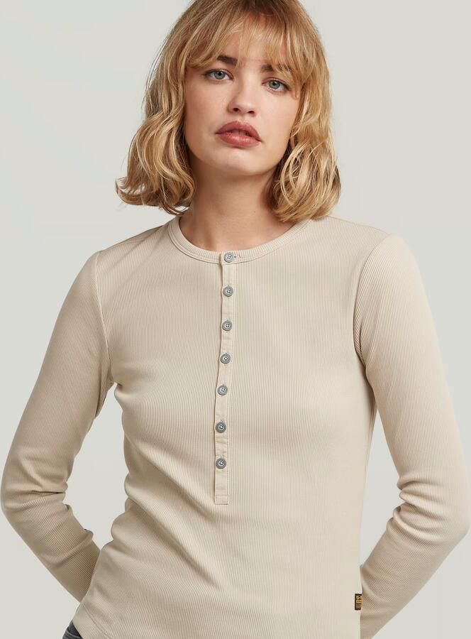 G-Star Raw Slim fit shirt met lange mouwen ronde hals en knoopsluiting - Foto 4