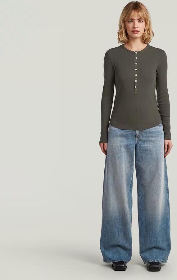 G-Star Raw Slim fit shirt met lange mouwen ronde hals en knoopsluiting - Foto 5
