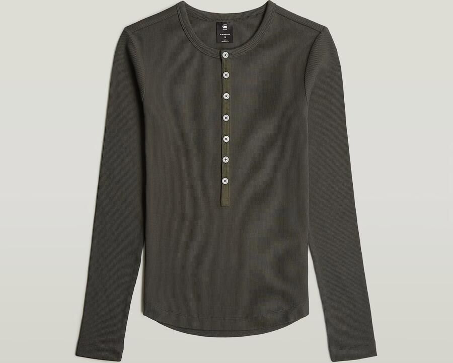 G-Star Raw Slim fit shirt met lange mouwen ronde hals en knoopsluiting - Foto 3