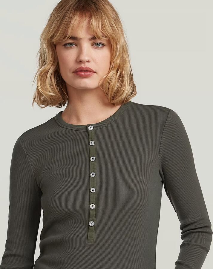 G-Star Raw Slim fit shirt met lange mouwen ronde hals en knoopsluiting - Foto 4