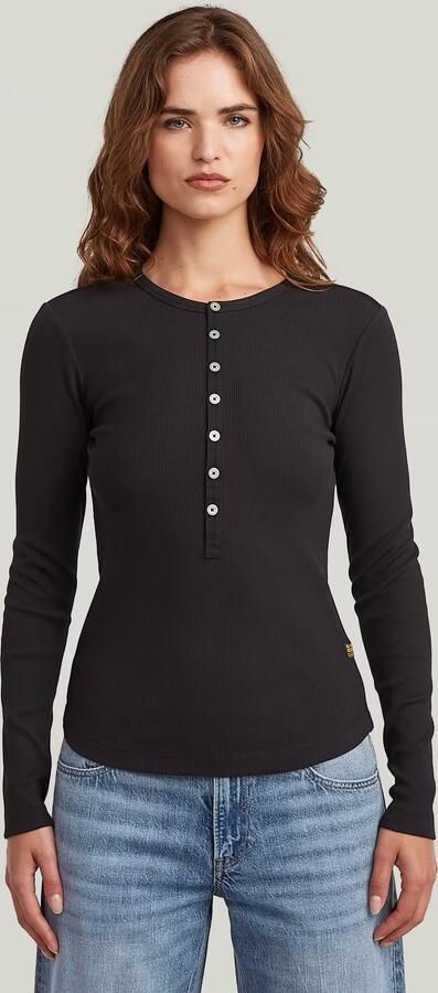 G-Star Raw Slim fit shirt met lange mouwen ronde hals en knoopsluiting