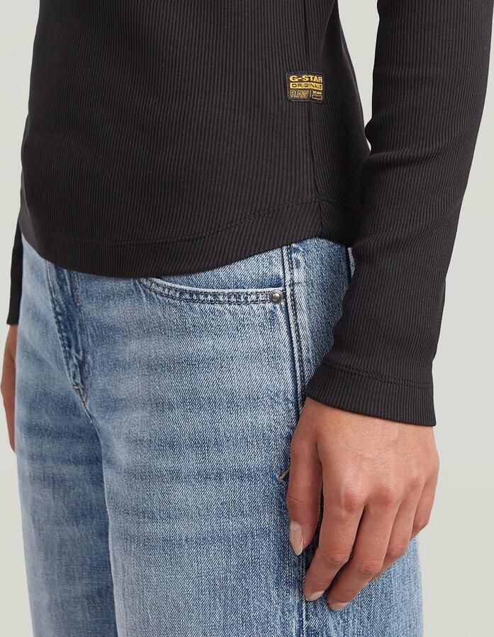 G-Star Raw Slim fit shirt met lange mouwen ronde hals en knoopsluiting - Foto 4
