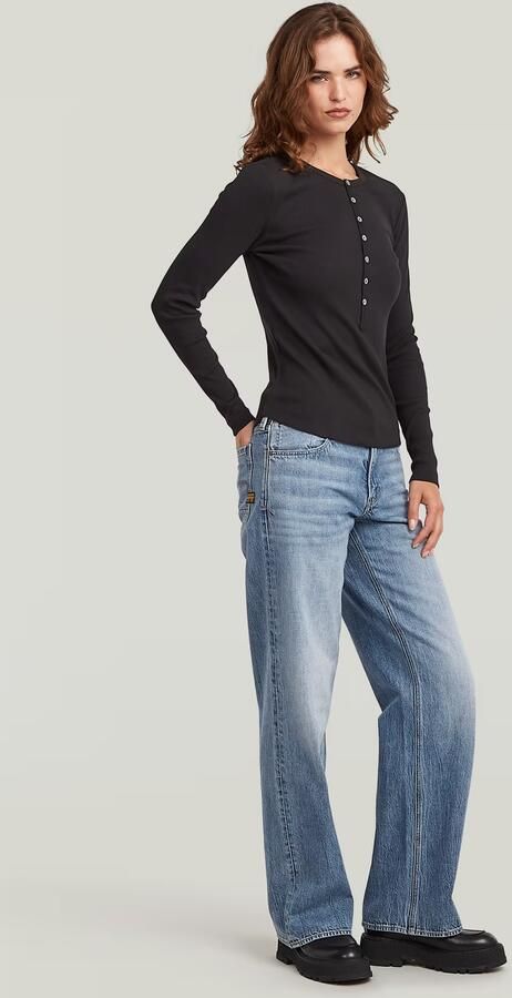 G-Star Raw Slim fit shirt met lange mouwen ronde hals en knoopsluiting - Foto 5