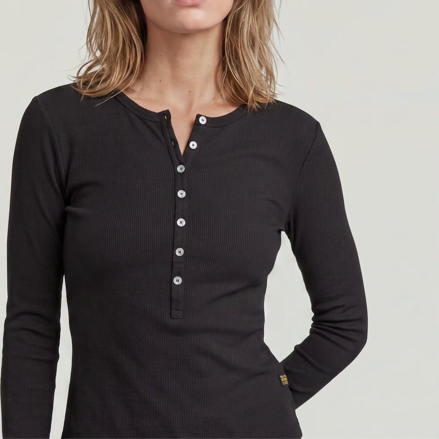 G-Star Raw Slim fit shirt met lange mouwen ronde hals en knoopsluiting - Foto 2
