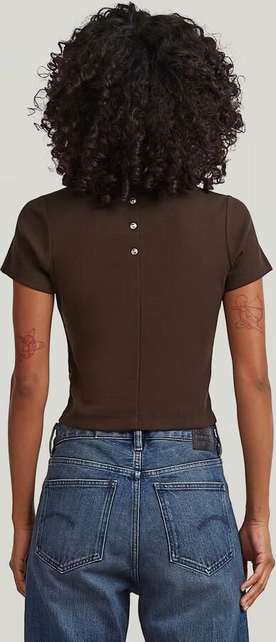 G-Star Raw Kort T-shirt met knoopsluiting model 'Heritage' - Foto 5
