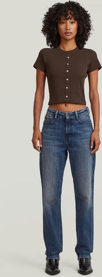 G-Star Raw Kort T-shirt met knoopsluiting model 'Heritage' - Foto 6