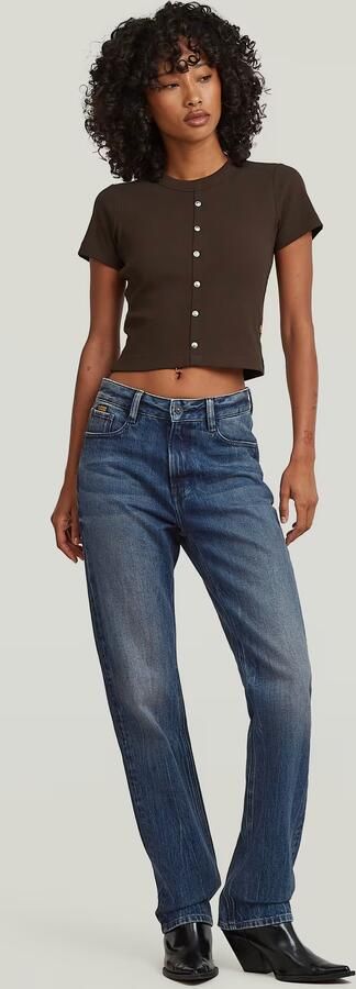 G-Star Raw Kort T-shirt met knoopsluiting model 'Heritage' - Foto 7