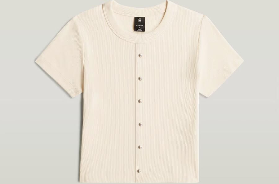 G-Star Raw Kort T-shirt met knoopsluiting model 'Heritage' - Foto 4