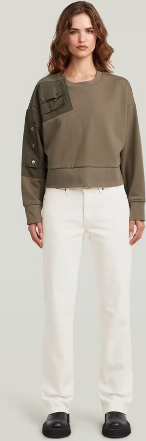 G-Star RAW Heritage Hardware Loose Cropped Sweater Bruin Dames - Foto 7