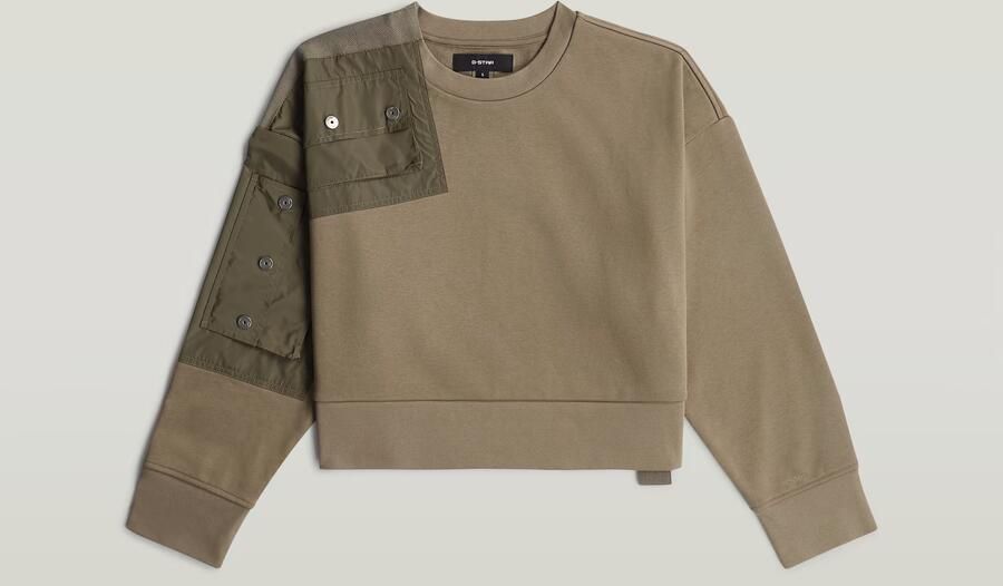 G-Star RAW Heritage Hardware Loose Cropped Sweater Bruin Dames - Foto 5