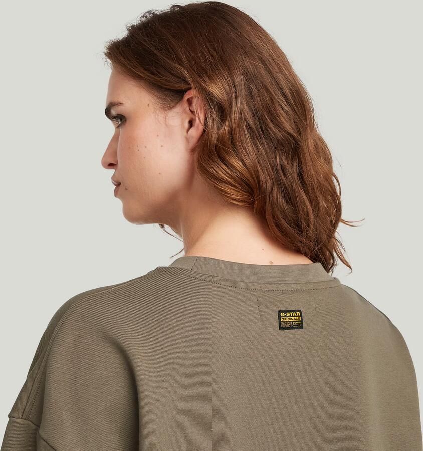G-Star RAW Heritage Hardware Loose Cropped Sweater Bruin Dames - Foto 3