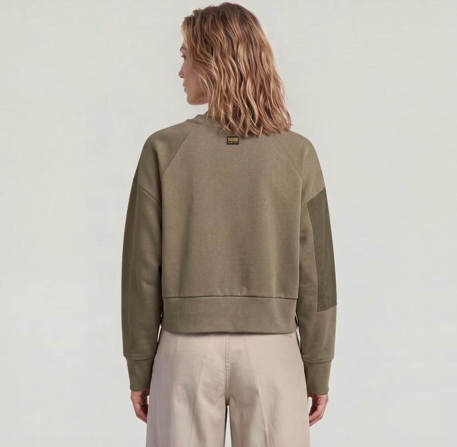 G-Star RAW Heritage Hardware Loose Cropped Sweater Bruin Dames - Foto 3