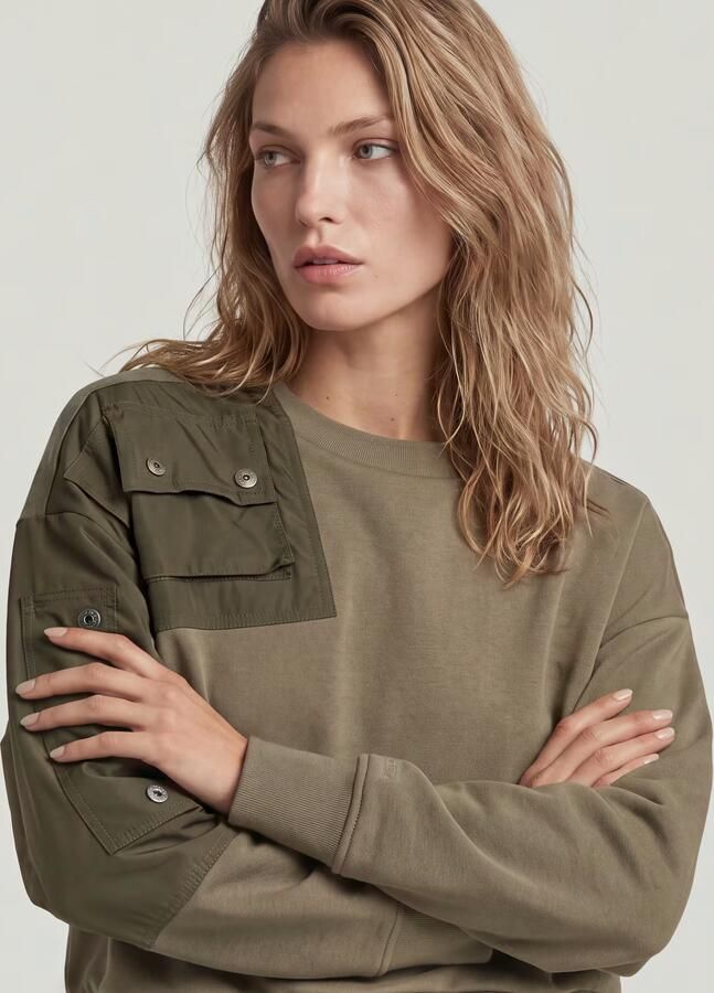 G-Star RAW Heritage Hardware Loose Cropped Sweater Bruin Dames - Foto 5