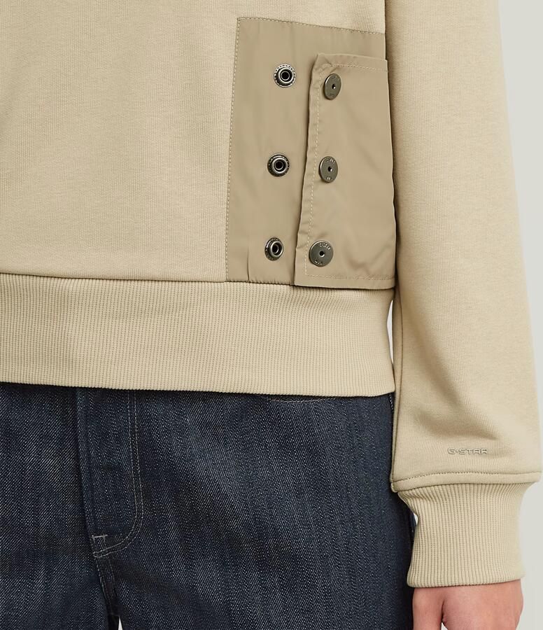 G-Star RAW Heritage Hardware Snaps Sweater Beige Dames - Foto 3
