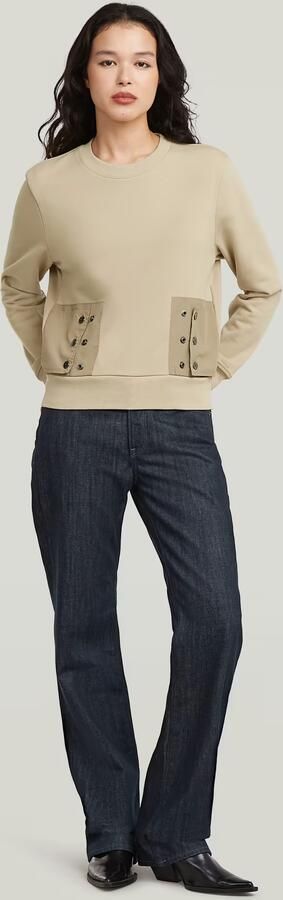 G-Star RAW Heritage Hardware Snaps Sweater Beige Dames - Foto 6