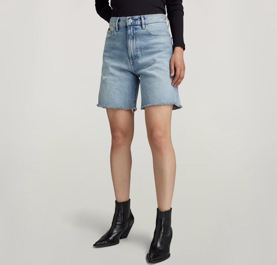 G-Star RAW High Bermuda Short Raw Edge Lichtblauw Dames