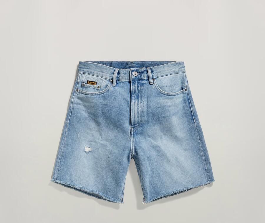 G-Star RAW High Bermuda Short Raw Edge Lichtblauw Dames - Foto 6
