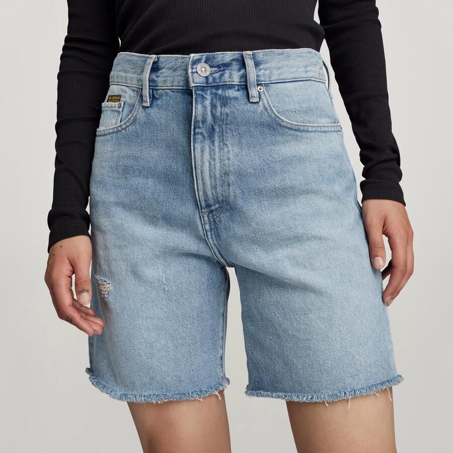 G-Star RAW High Bermuda Short Raw Edge Lichtblauw Dames - Foto 3