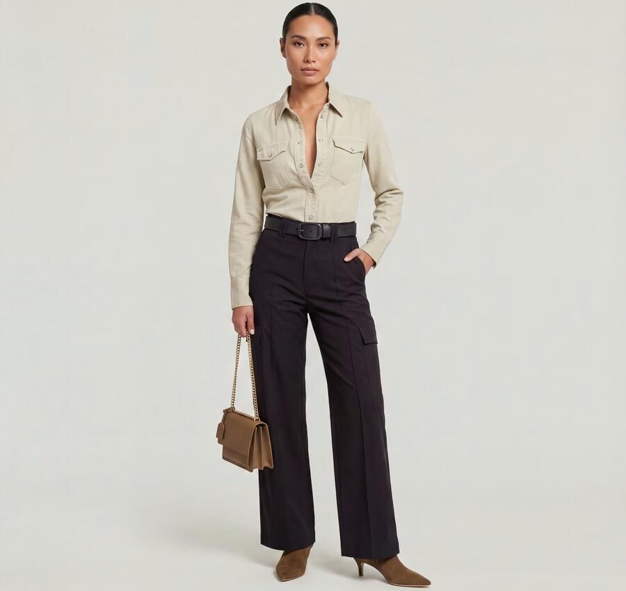 G-Star RAW High Waist Cargobroek Zwart Dames - Foto 6