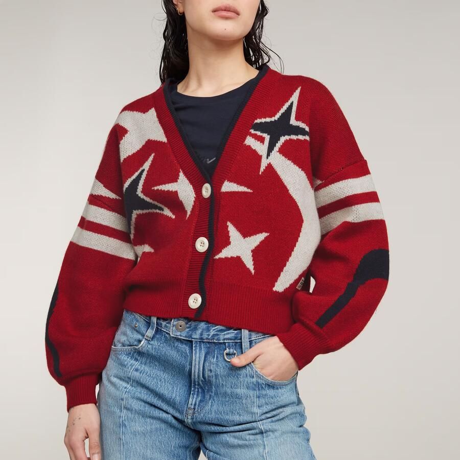 G-Star RAW Holiday Loose Gebreid Vest Rood Dames - Foto 2