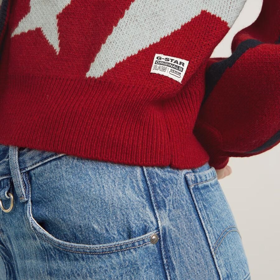 G-Star RAW Holiday Loose Gebreid Vest Rood Dames - Foto 3