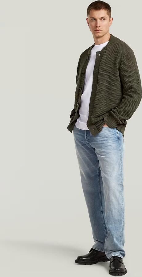 G-Star RAW Honey Comb Structure Cardigan Knit Grijs Heren - Foto 6