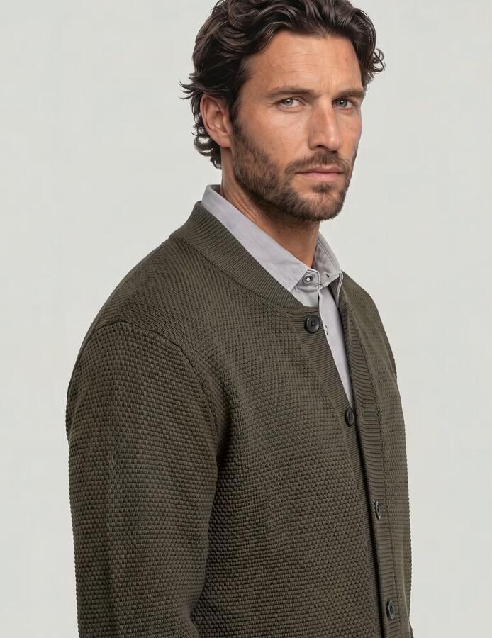 G-Star RAW Honey Comb Structure Cardigan Knit Grijs Heren - Foto 3
