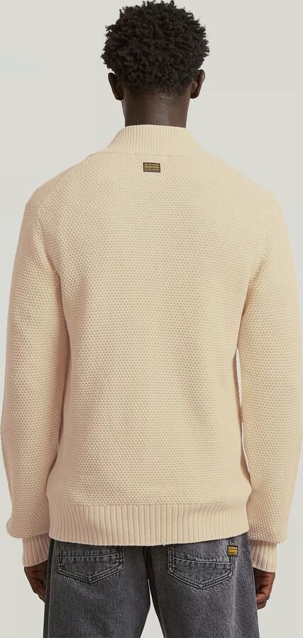 G-Star RAW Honey Comb Structure Cardigan Knit Wit Heren - Foto 5