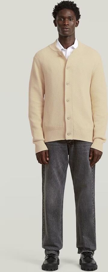 G-Star RAW Honey Comb Structure Cardigan Knit Wit Heren - Foto 6