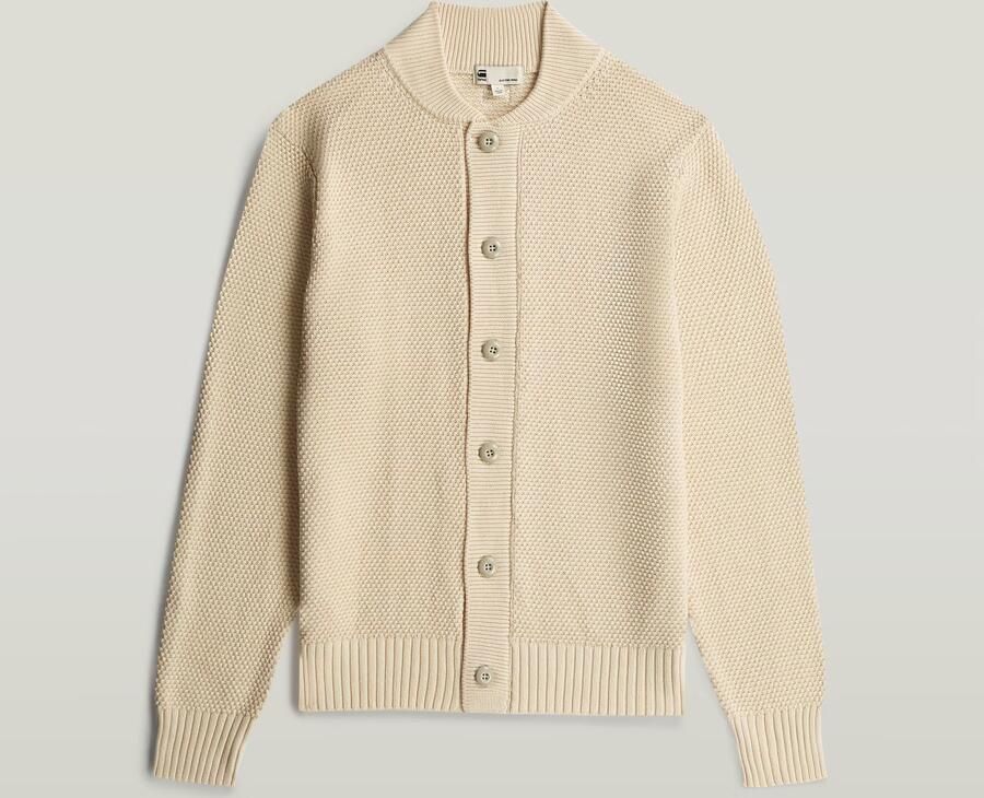 G-Star RAW Honey Comb Structure Cardigan Knit Wit Heren - Foto 4