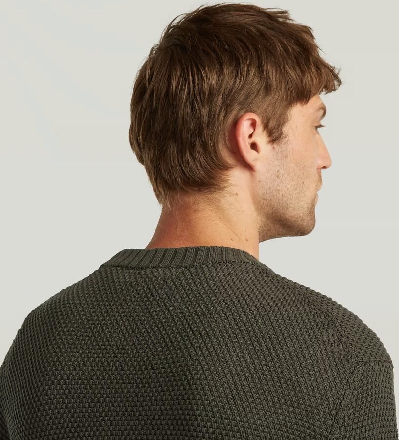 G-Star RAW Honey Comb Structure Knit Grijs Heren