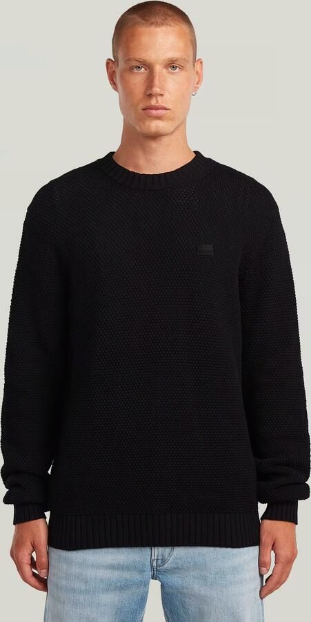 G-Star RAW Honey Comb Structure Knit Zwart Heren