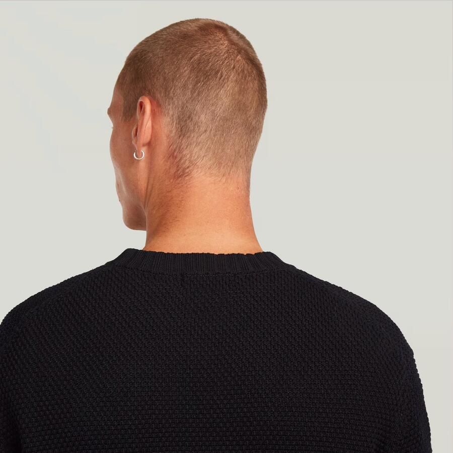 G-Star RAW Honey Comb Structure Knit Zwart Heren - Foto 2