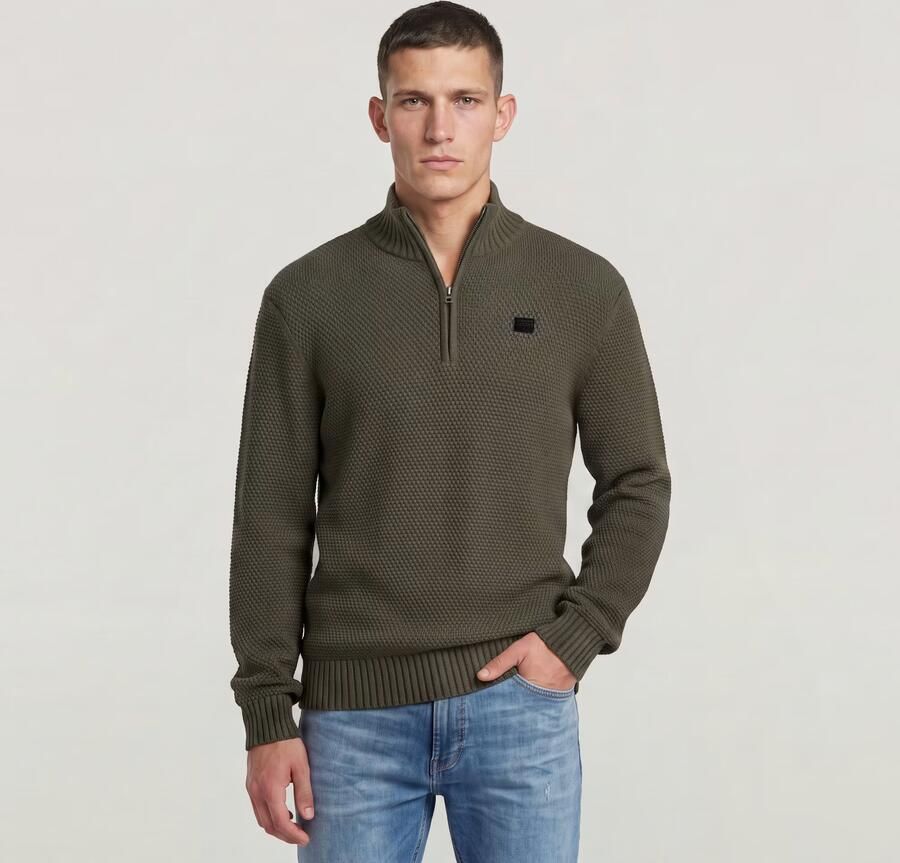G-Star RAW Honey Comb Structure Skipper Knit Grijs Heren - Foto 4
