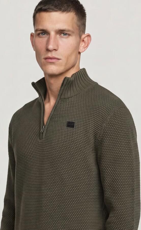 G-Star RAW Honey Comb Structure Skipper Knit Grijs Heren - Foto 5