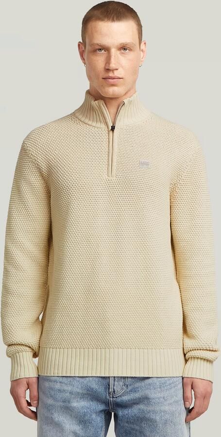G-Star RAW Honey Comb Structure Skipper Knit Wit Heren - Foto 4
