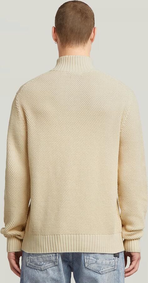 G-Star RAW Honey Comb Structure Skipper Knit Wit Heren - Foto 7