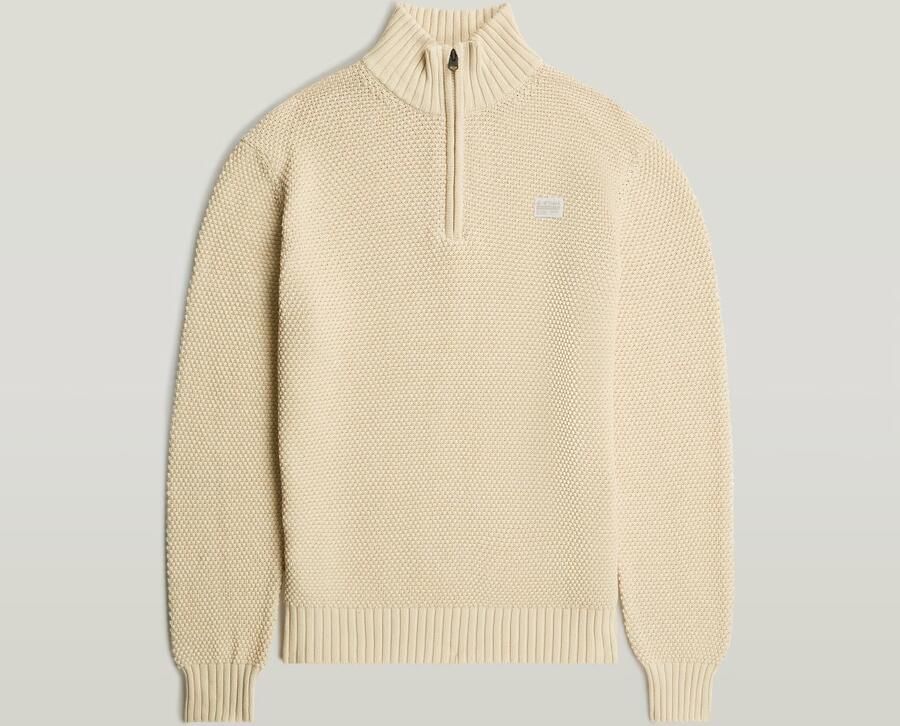 G-Star RAW Honey Comb Structure Skipper Knit Wit Heren - Foto 6