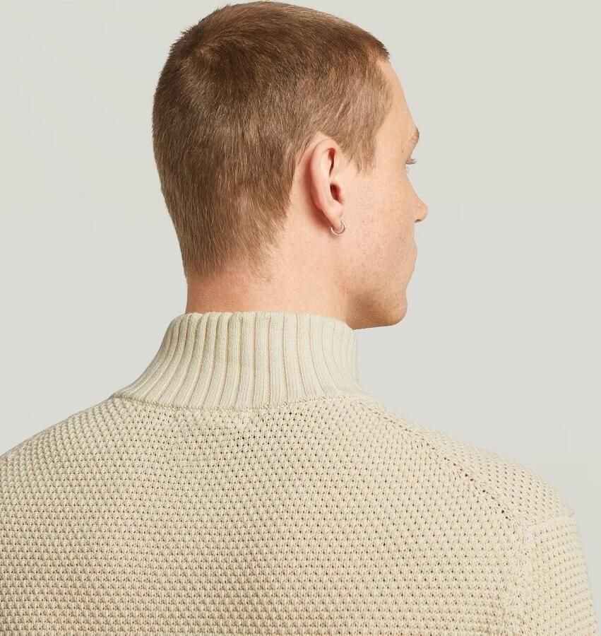 G-Star RAW Honey Comb Structure Skipper Knit Wit Heren