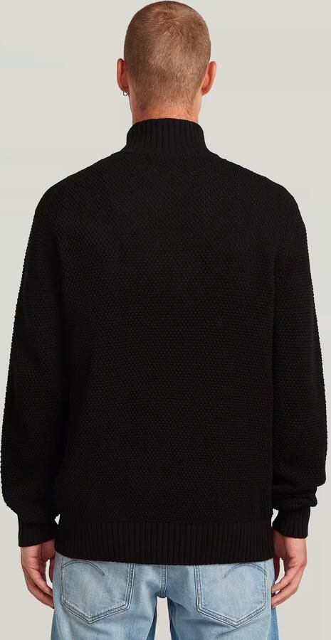 G-Star RAW Honey Comb Structure Skipper Knit Zwart Heren