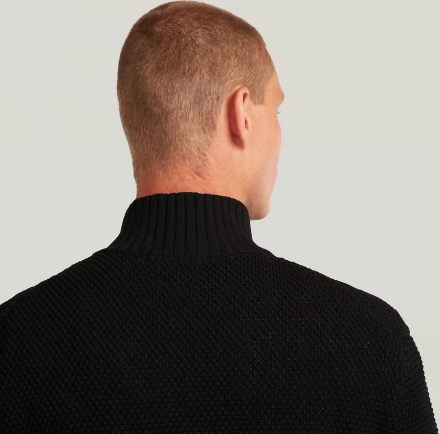 G-Star RAW Honey Comb Structure Skipper Knit Zwart Heren - Foto 3