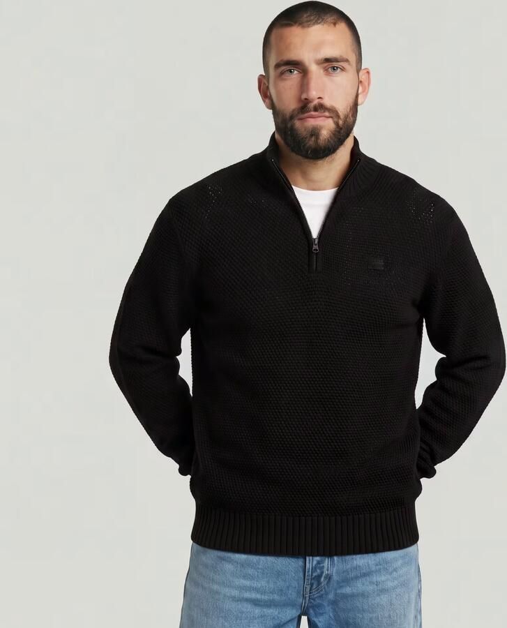 G-Star RAW Honey Comb Structure Skipper Knit Zwart Heren - Foto 5