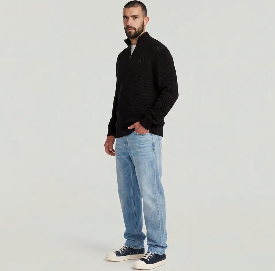 G-Star RAW Honey Comb Structure Skipper Knit Zwart Heren - Foto 4