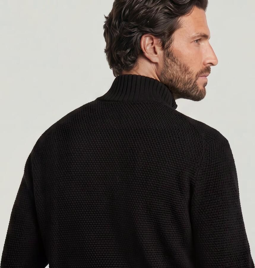 G-Star RAW Honey Comb Structure Skipper Knit Zwart Heren - Foto 4