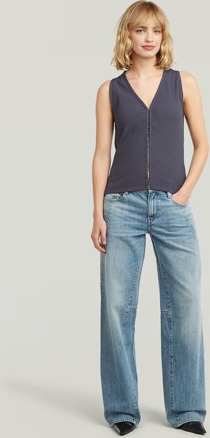 G-Star RAW Hook & Eye Slim Rib T-Shirt Grijs Dames - Foto 7