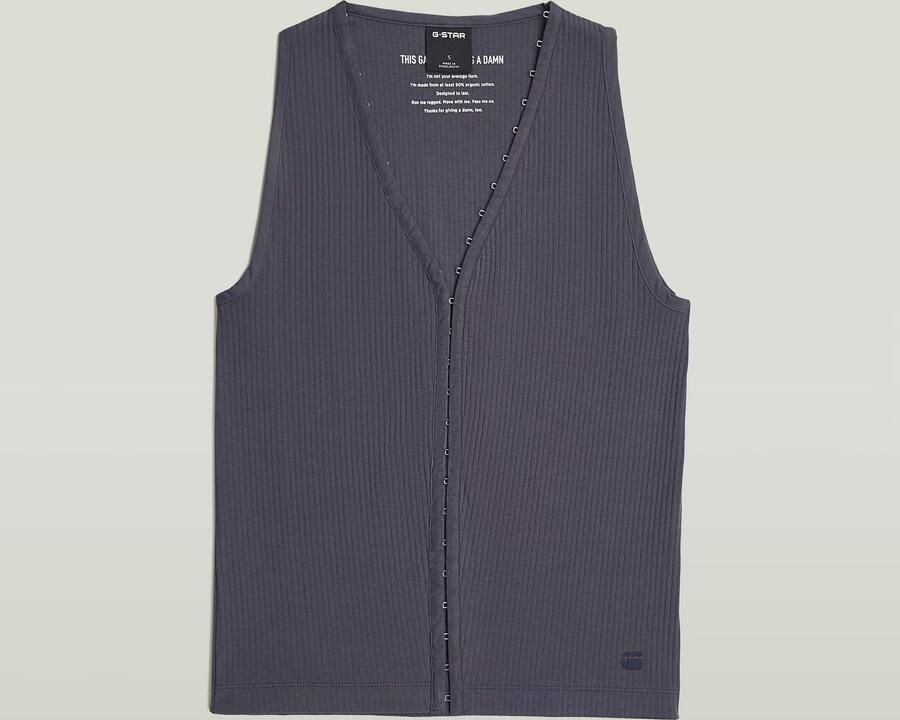 G-Star RAW Hook & Eye Slim Rib T-Shirt Grijs Dames - Foto 4