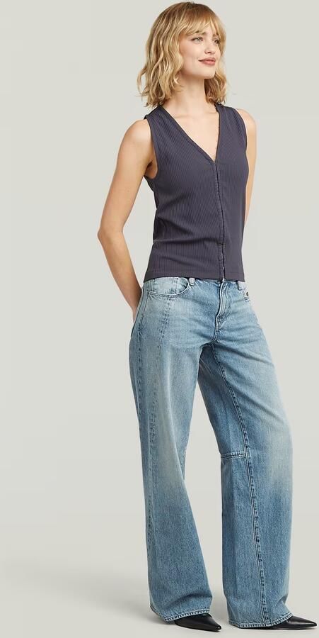 G-Star RAW Hook & Eye Slim Rib T-Shirt Grijs Dames - Foto 6