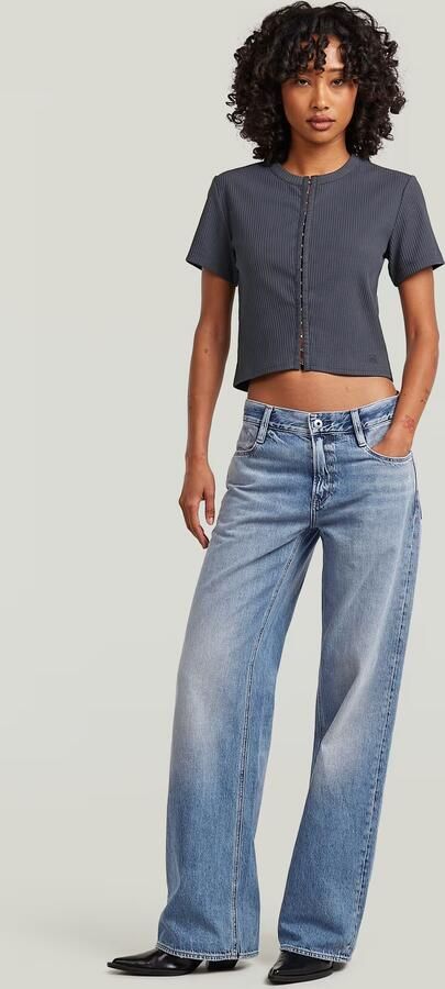 G-Star RAW Hook & Eye Slim Rib T-Shirt Grijs Dames - Foto 6