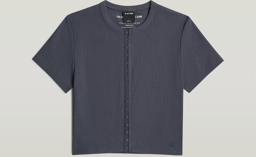 G-Star RAW Hook & Eye Slim Rib T-Shirt Grijs Dames - Foto 4