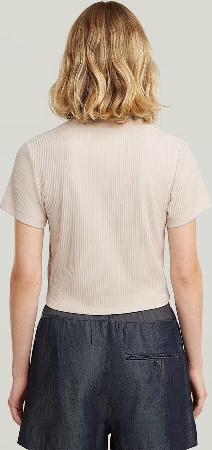 G-Star RAW Hook & Eye Slim Rib T-Shirt Wit Dames - Foto 5